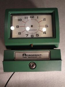Vintage Acroprint Time Clock Time Recorder - Timecards  125AR3