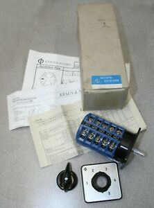 KRAUS AND NAIMER ROTARY SWITCH, C26, 2PD376, 600V, 35A, 5 Position (NOS)