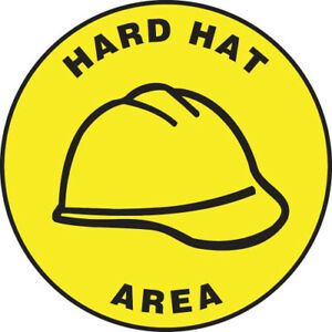 ACCUFORM SIGNS Floor Sign, Hard Hat Area, 43cm . Dia. MFS1317. Delivery is Free