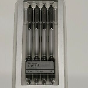 TUL Gel Ink Pens Med Point 0.7 mm Silver Barrel Black Ink GL Series Retractable