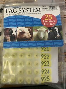 ALLFLEX GLOBAL Ear Tags Male/Female Sheep YELLOW 901 - 925