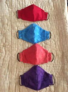 4-Fabric Face Mask Cotton Reusable Washable Adult Handmade in USA 