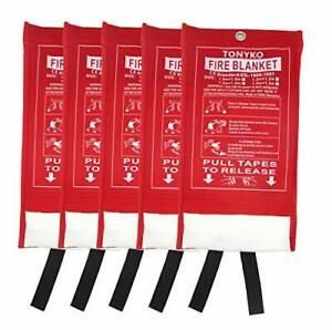 TONYKO 3.9 x 5.9ft Fiberglass Fire Blanket for Emergency Surival Flame Retard...