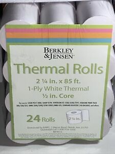 24 Thermal Paper Rolls Cash Register/Calculator Roll, 2 1/4&#034; x 85 ft White