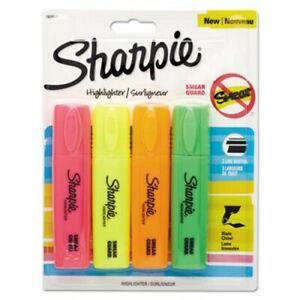 Sharpie Blade Tip Highlighter, Assorted, Blade Tip, 4/Pack (SAN1825633)