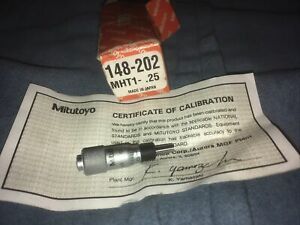 New Open Box Mitutoyo 1/4”, 0.3661” Thimble, 0.1378 Inch Diameter x 9mm  148-202