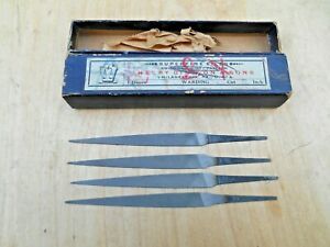 HENRY DISSTON 3&#034; WARDING  FILE 0 CUT , USA , LOT OF 4