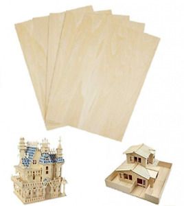 Basswood Sheets Unfinished Plywood for Crafts - 5 PCS 1/16 x 8 x 12Inch Black