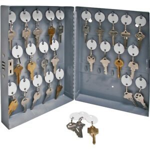 Sparco All-Steel Hook Design Key Cabinet - 10&#034; x 3&#034; x 12&#034; - Security Lock - Gray