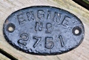 RARE Antique Steam Traction Engine Cast Iron Number Plate Advanced Rumley? Case