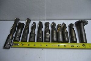 11 PCS. MACHINIST MILLING DRILL BITS 1&#034; SHANK HSS - HANITA, M, 1&#034; TO 2 3/8&#034;