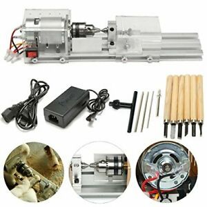 Mini Lathe Beads Polisher Machine DIY Woodworking Craft Rotary Tool Wood DIY US