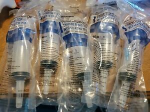 Lot of 5- McKesson Piston Irrigation Syringes- Flat Top w/ Catheter Tip 60ML-NEW