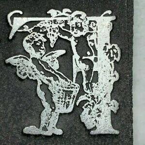 Letter F Ornate Fairies Letter Letterpress Print Plate