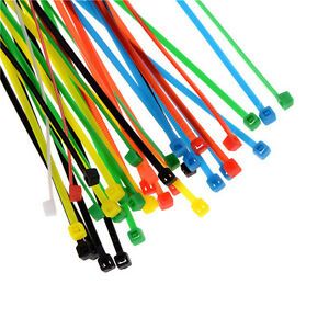 100X 3x200mm Nylon Plastic Zip Trim Wrap Cable Loop Ties Wire Self-LockinIJUS&amp;CR