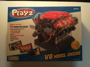 Playz V8 Combustion Engine Model Building Kit STEM Hobby Toy for Kids