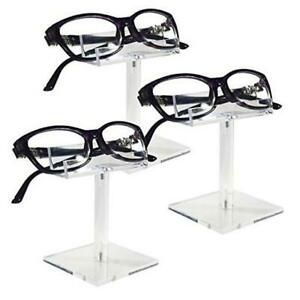 3 Pcs Acrylic Eyeglasses Frame Stand, Sunglasses Rack, Sunglasses B) 4&#034;h, 3pcs