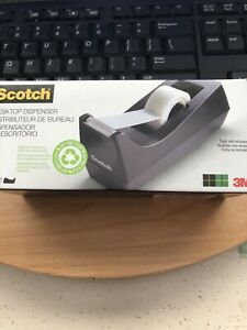 Scotch Desktop Tape Dispenser, 1 Inch core, Weighted Non-Skid Base, Black