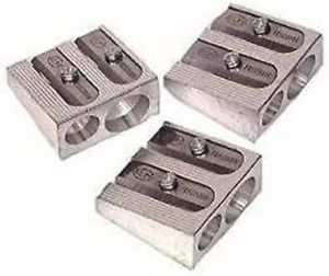 3 PACK: KUM 1040501 2-hole Pencil Sharpener Magnesium Alloy Wedge Profile