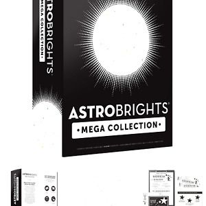 Astrobrights Mega Collection, Colored Cardstock, Bright Confetti White, 320 S...