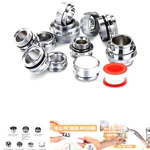 11 Pcs Faucet Adapter Kit, Brass Aerator Adapter Male Female Kitchen Sink Fau...