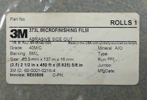 3M MICROFINISHING FILM, 40 MIC, 2.5&#034; WIDE X 450 FT. LONG , 5/8&#034; CORE. A/O