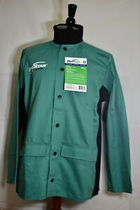 Prostar FR Sateen Welding Welder Fire Retardant Jacket Medium Green Tribal