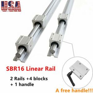 2X SBR16 Linear Rail Shaft Guide + 4X SBR16UU Bearing Block 300-2000mm CNC DIY