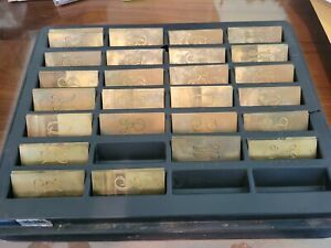New Hermes Brass Engraving Font Set 35-366 (Old No. 25) 52 Pieces.