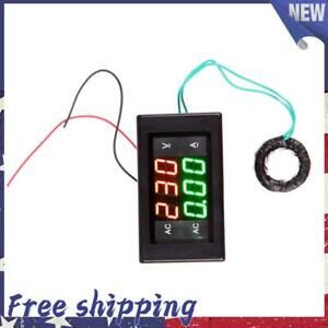 AC Digital Ammeter Voltmeter LCD Amp Volt Meter 100A 60-500V Black