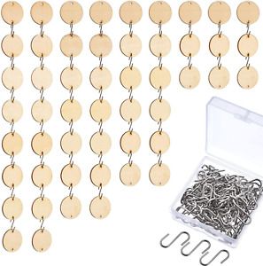 Hicarer 240 Pieces in Total, Christmas Wooden Ornaments Heart Tags with Holes an