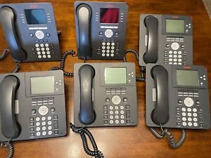 LOT of 6 Avaya 9650 / 9611G VoIP Digital IP Office Desk Phone - Handset &amp; Stand