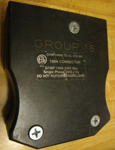 Group 5 g100f stage pin - 100a, 240v max single phase awg 2 cu connector for sale