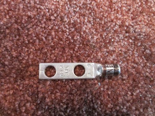 Thomas &amp; betts 2cu 2awg 2 hole non insulated brown die crimp lugs for sale