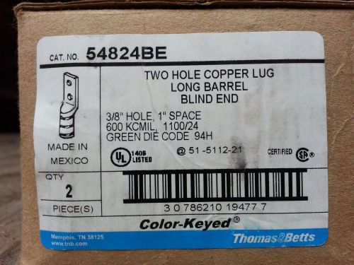 Thomas &amp; betts cat#54824be  two hole copper lug long bbarrel for sale