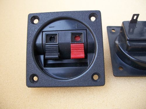 2 - speaker box connector plates twin recessed push terminal and mounting screws for sale