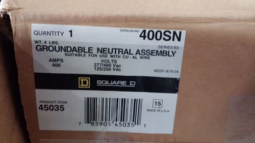 SQUARE D 400SN 400 AMP NEW IN BOX GROUNDABLE NEUTRAL ASSEMBLY #A40