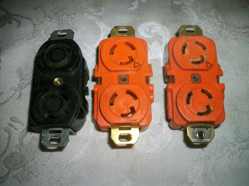 Lot of 2, hubbell receptacle twist lock 15a 125v used for sale