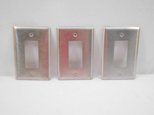 Lot of 3 1-Gang Decora Plus Device Cover Wallplates Stainless Steel 5.25x3.5 in