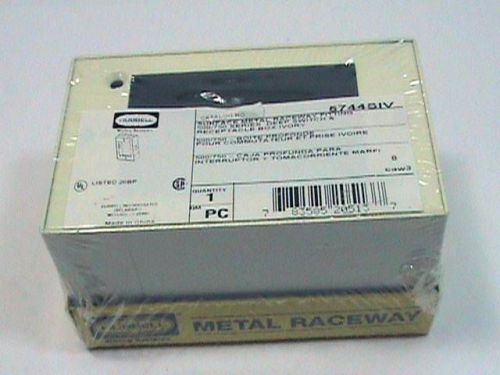 Hubbell 5744SIV Ivory Metal Raceway Fitting Switch or Receptacle Box NIB NOS