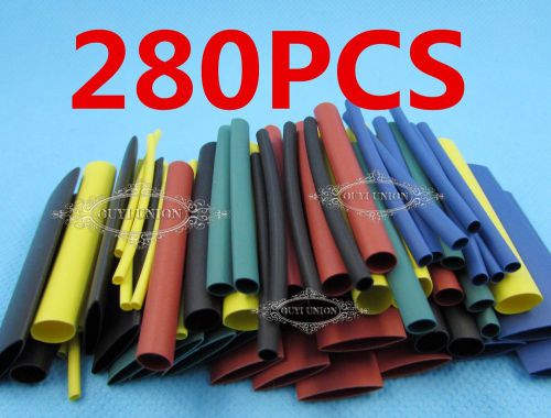 280pcs polyolefin 2:1 halogen heat shrink tubing wire cable connection sleeve for sale