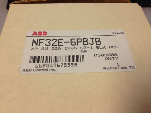 ABB NF32E-6PBJB 30A Encl Disconnect 6P 60HZ 600V IP65 *NEW IN BOX!*