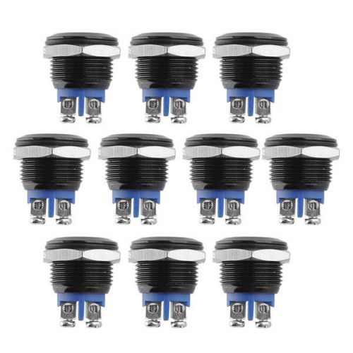 10pc 16mm start horn button momentary metal push button flat screw terminals for sale