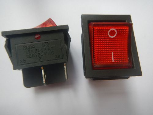 10Pcs Rocker Switch with RED light 4 pin on/off 16A/250V,RKCD4