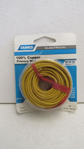 CAMCO 63992 100% COPPER 16 GAUGE PRIMARY WIRE 30&#039; YELLOW - PRO QUALITY