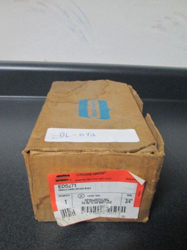 NEW Crouse-Hinds EDS271 EXPLOSION PROOF SINGLE GANG DEVICE BOX 3/4&#034;