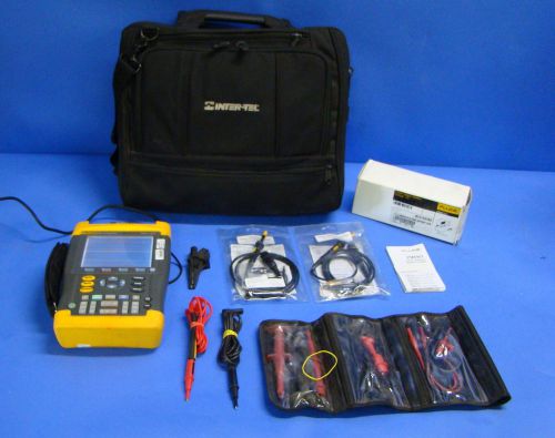 Fluke 196 scopemeter 100mhz 1gs/s - w/ case, power supply and leads          z for sale