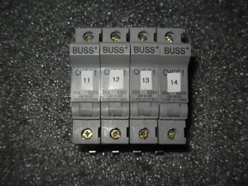 (v41-2) 1 lot of 4 used bussmann chcc1 30a 600v fuse holders for sale
