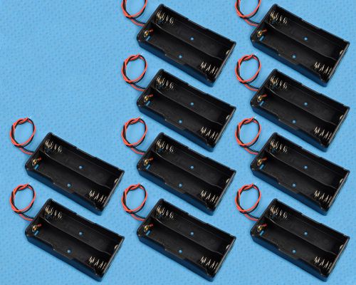 10pcs 18650 battery case 2*18650 2x3.7v 7.4v battery holder box with wire for sale