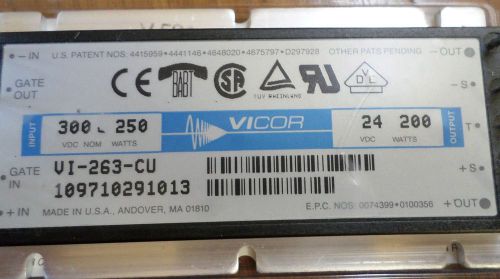 VICOR VI-263-CU  DC-DC Converter Input: 300 VDC 250 W Output: 24 VDC 200 W &#034;NEW&#034;
